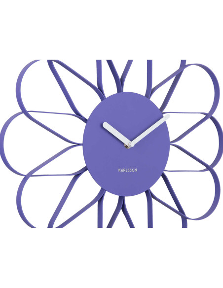 Horloge murale fleur en fer violet 40 cm Arkis