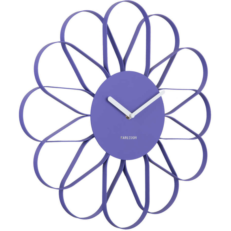 Horloge murale fleur en fer violet 40...