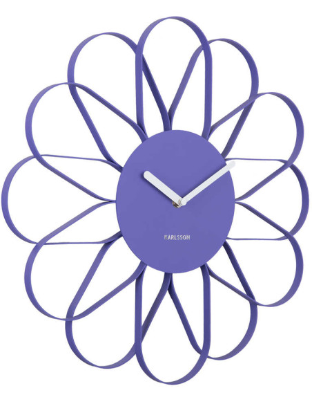 Horloge murale fleur en fer violet 40 cm Arkis
