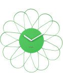 Horloge murale fleur verte en fer 40 cm Arkis