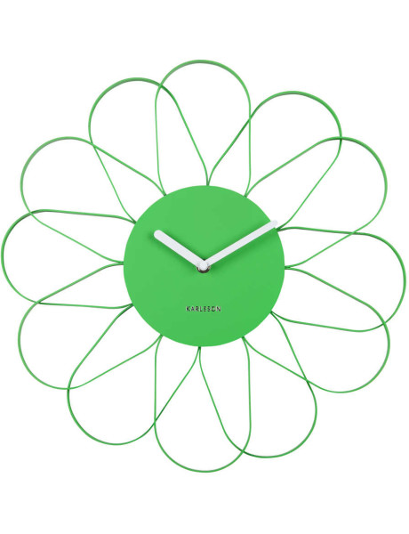 Horloge murale fleur verte en fer 40 cm Arkis