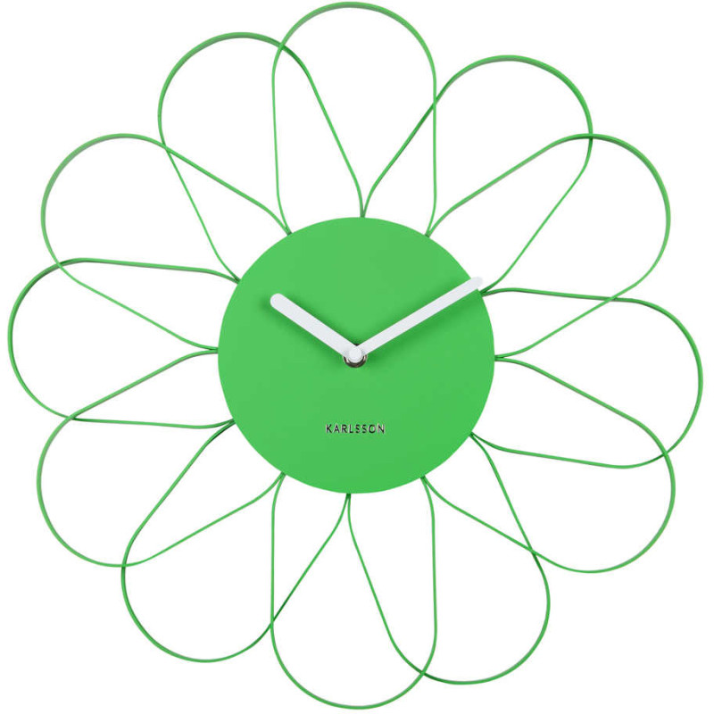 Horloge murale fleur verte en fer 40...