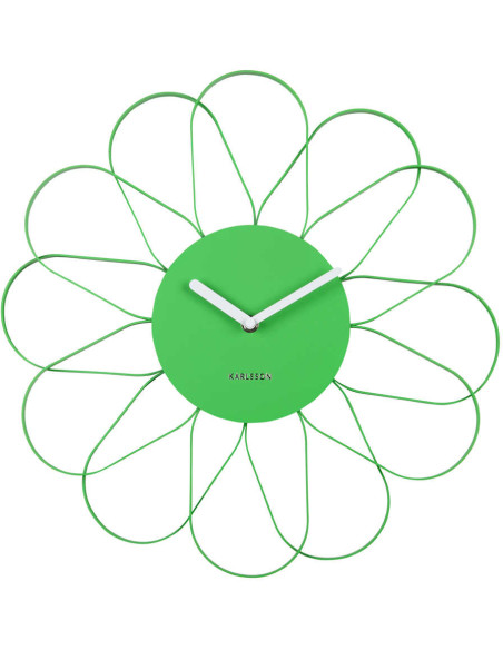 Horloge murale fleur verte en fer 40 cm Arkis