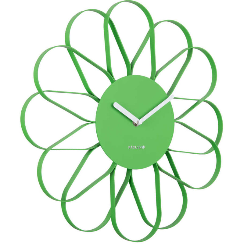 Horloge murale fleur verte en fer 40...