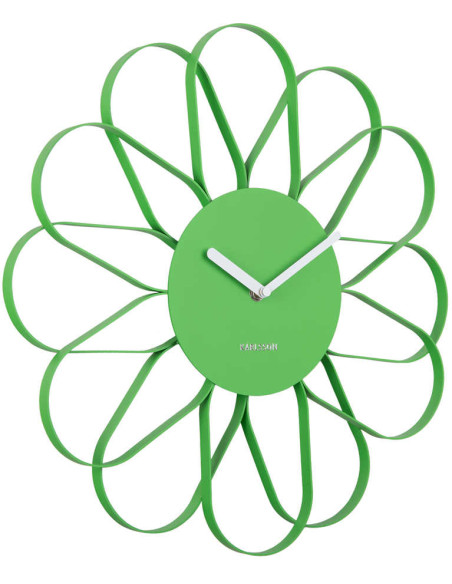 Horloge murale fleur verte en fer 40 cm Arkis