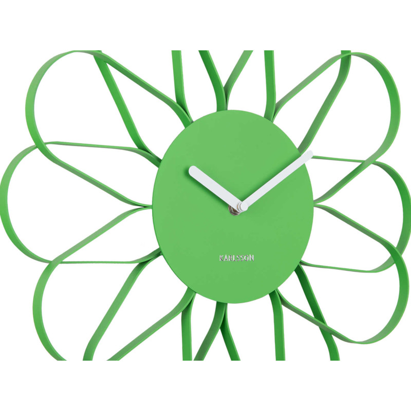 Horloge murale fleur verte en fer 40...