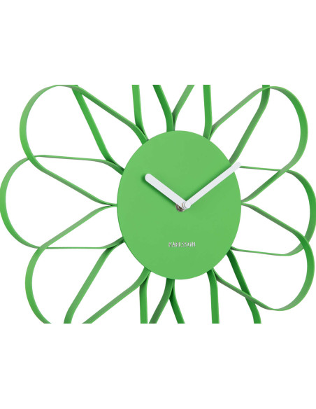 Horloge murale fleur verte en fer 40 cm Arkis