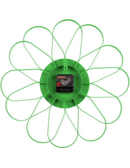 Horloge murale fleur verte en fer 40 cm Arkis