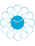 Horloge murale fleur bleue en fer 40 cm Arkis