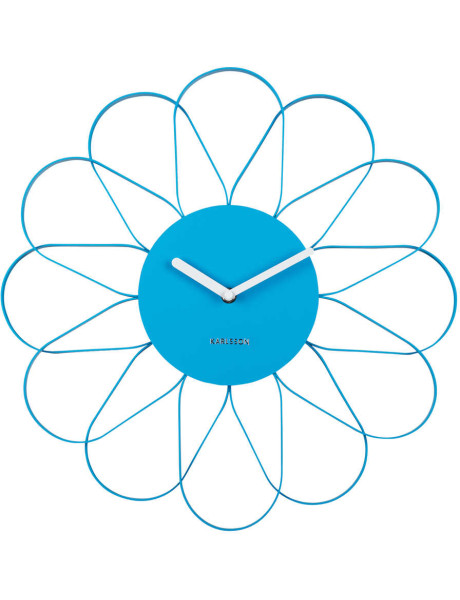 Horloge murale fleur bleue en fer 40 cm Arkis