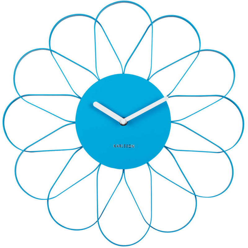 Horloge murale fleur bleue en fer 40...