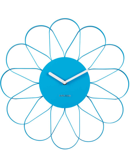 Horloge murale fleur bleue en fer 40 cm Arkis