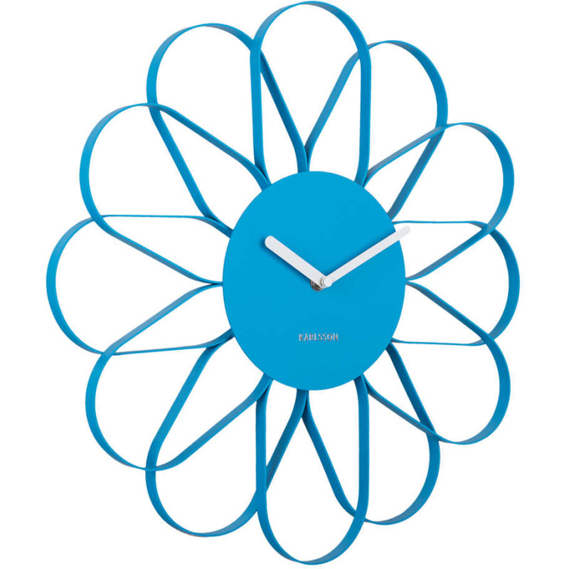 Horloge murale fleur bleue en fer 40...
