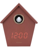 Réveil coucou LED bordeaux en MDF 15 cm Riqueza Cuckoo