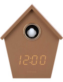 Réveil coucou LED marron moka en MDF 15 cm Riqueza Cuckoo