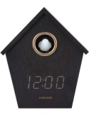 Réveil coucou LED noir en MDF 15 cm Riqueza Cuckoo