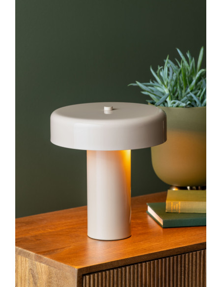 Lampe à poser champignon gris chaud Riqueza Palo
