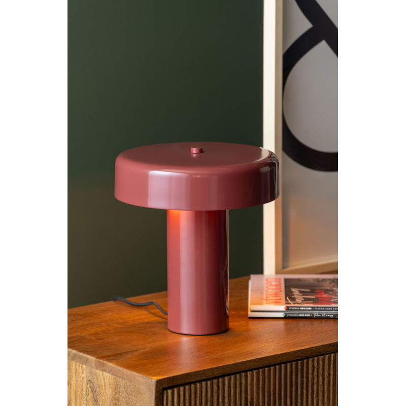 Lampe à poser champignon bordeaux...