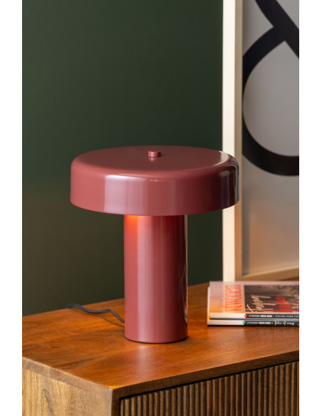 Lampe à poser champignon bordeaux Riqueza Palo