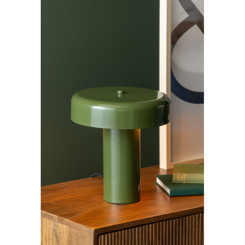 Lampe à poser champignon métal vert...