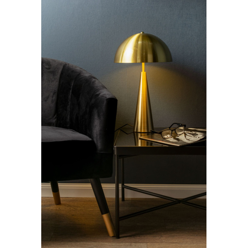 Lampe à poser champignon dorée métal...