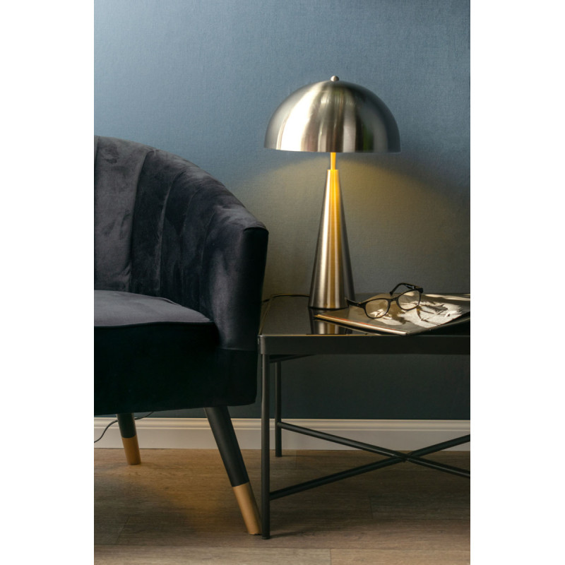 Lampe à poser champignon argentée...