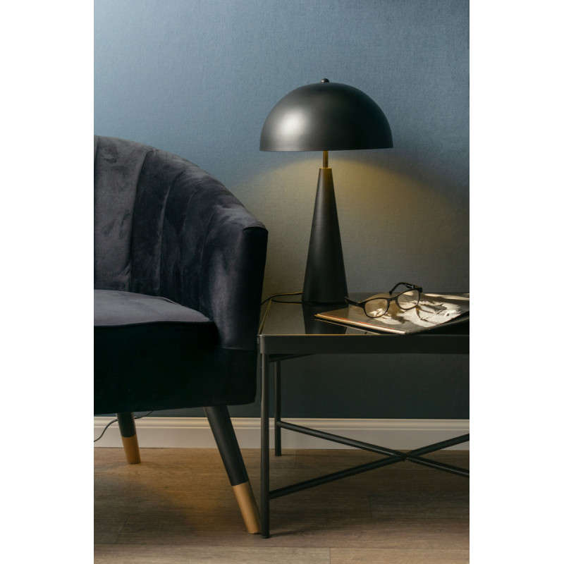 Lampe à poser champignon noire mat...