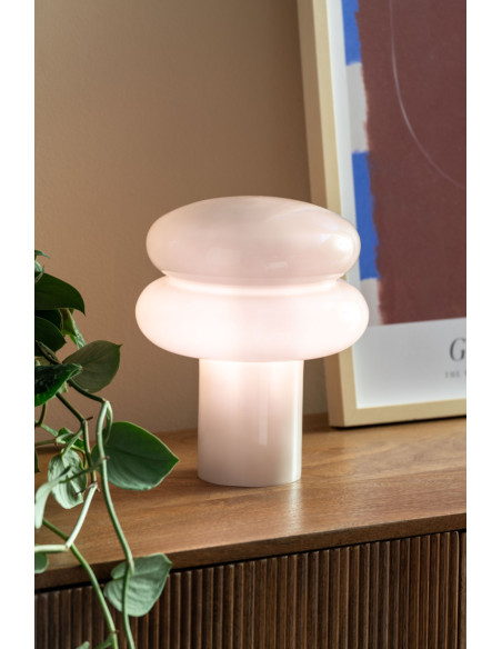 Lampe à poser en verre gris chaud 20x24 cm Incesante