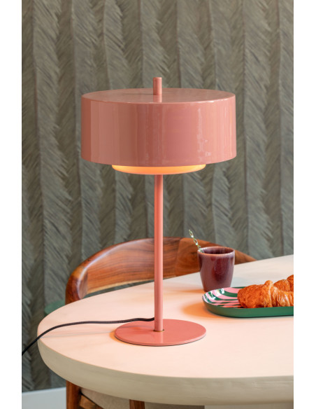 Lampe à poser rose métal 29x50 cm Grato Anillo