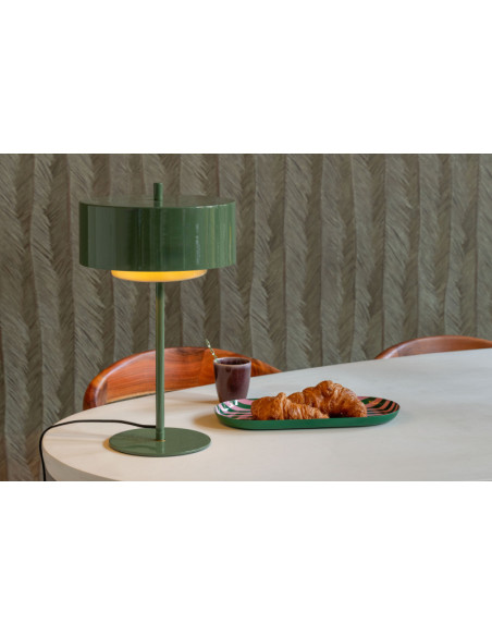 Lampe à poser verte métal 50 cm Grato Anillo