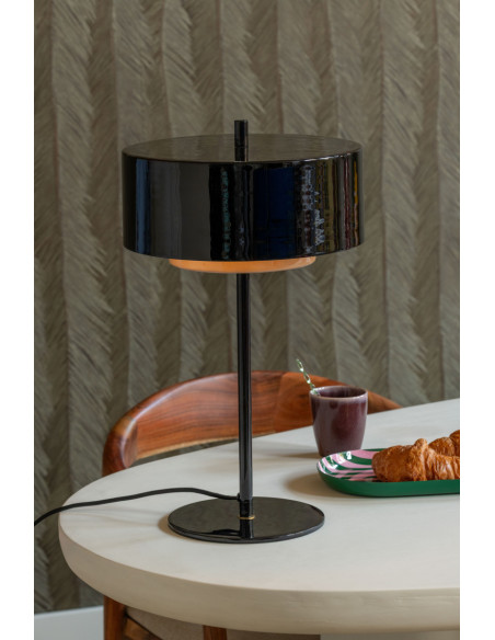 Lampe à poser noire métal 50 cm Grato Anillo