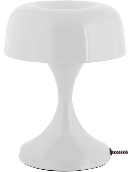 Lampe champignon blanche métal 20 cm Moda Retro
