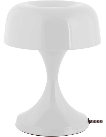 Lampe champignon blanche métal 20 cm Moda Retro