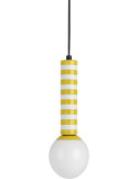 Suspension rayée jaune et blanche 38 cm Rayado Retro