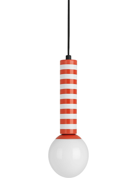Suspension rayée orange et blanche 38 cm Rayado Retro