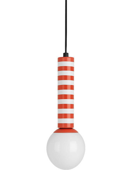 Suspension rayée orange et blanche 38 cm Rayado Retro