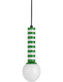 Suspension rayée verte et blanche 38 cm Rayado Retro