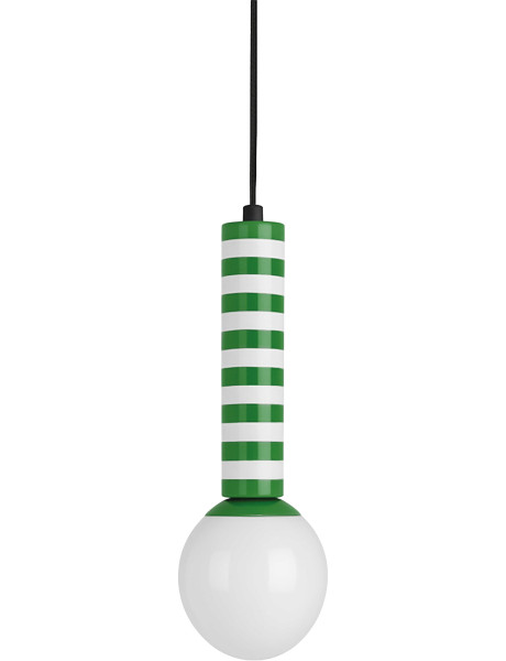 Suspension rayée verte et blanche 38 cm Rayado Retro