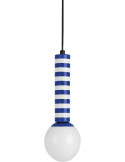 Suspension rayée bleu cobalt et blanc 38 cm Rayado Retro