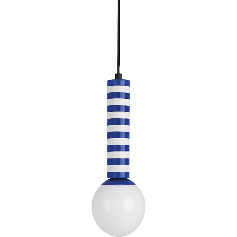Suspension rayée bleu cobalt et blanc...