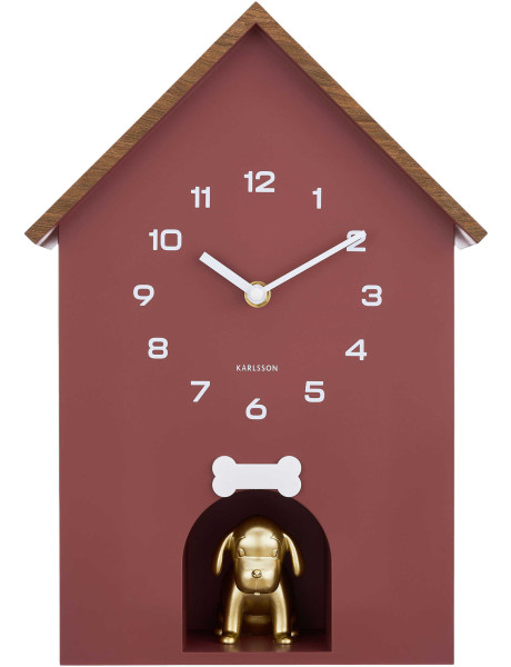 Horloge murale chien rouge bordeaux silencieuse 36,5 cm...