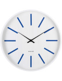 Horloge murale silencieuse blanc et bleu cobalt 40 cm Arruga Retro