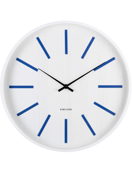 Horloge murale silencieuse blanc et bleu cobalt 40 cm...