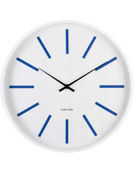 Horloge murale silencieuse blanc et bleu cobalt 40 cm Arruga Retro
