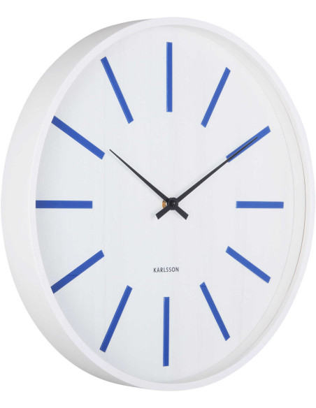 Horloge murale silencieuse blanc et bleu cobalt 40 cm Arruga Retro