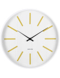 Horloge murale silencieuse blanc et jaune 40 cm Arruga Retro