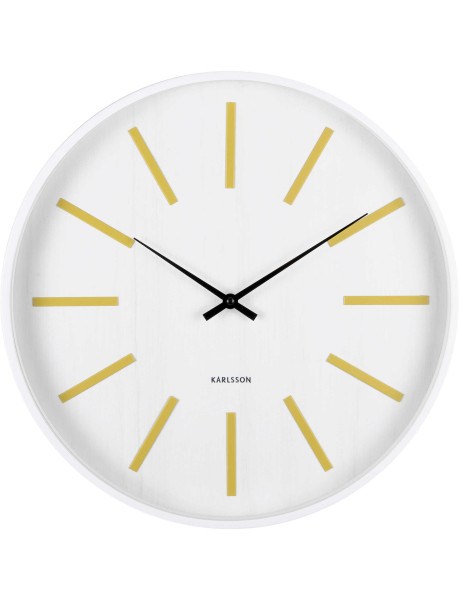 Horloge murale silencieuse blanc et jaune 40 cm Arruga Retro