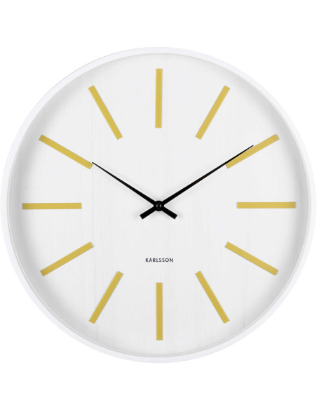 Horloge murale silencieuse blanc et jaune 40 cm Arruga Retro