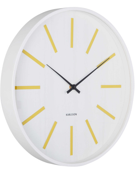 Horloge murale silencieuse blanc et jaune 40 cm Arruga Retro