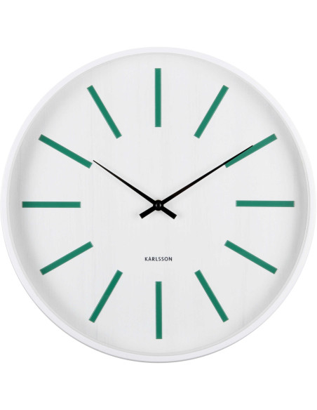 Horloge murale silencieuse verte et blanche 40 cm Arruga Retro